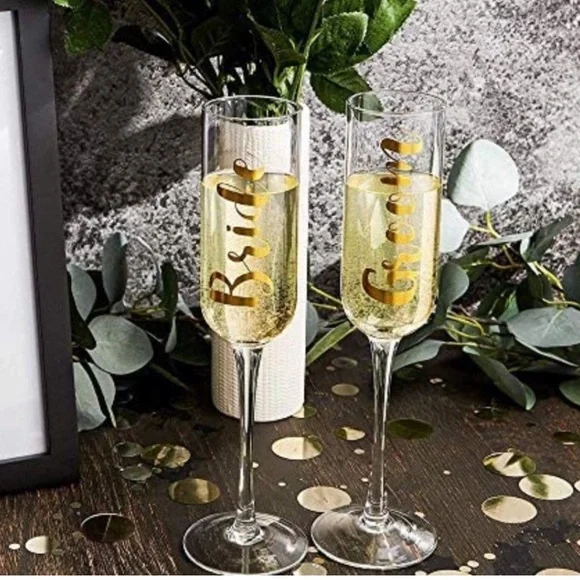 ❗️SOLD Nordstrom Bride & Groom Champagne Flute NWT - Picture 2 of 3